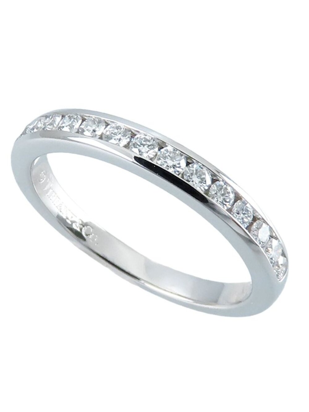 Tiffany & Co Half Eternity Ring Platinum Diamond Wedding Pave